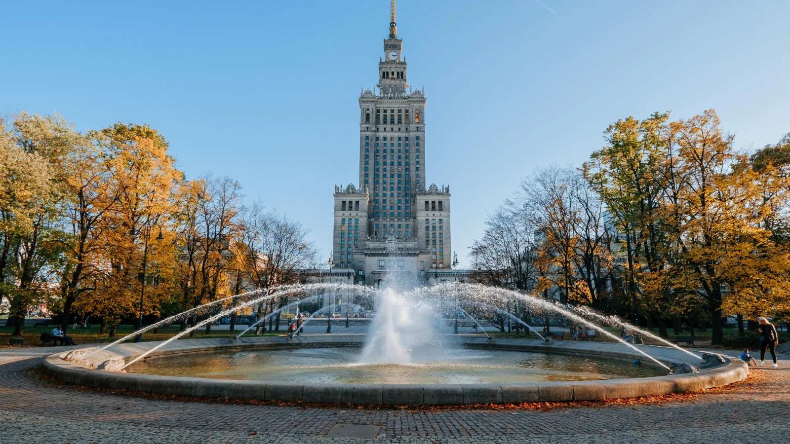 Autumn view of Palace of Culture and Science Warsaw car rental guide