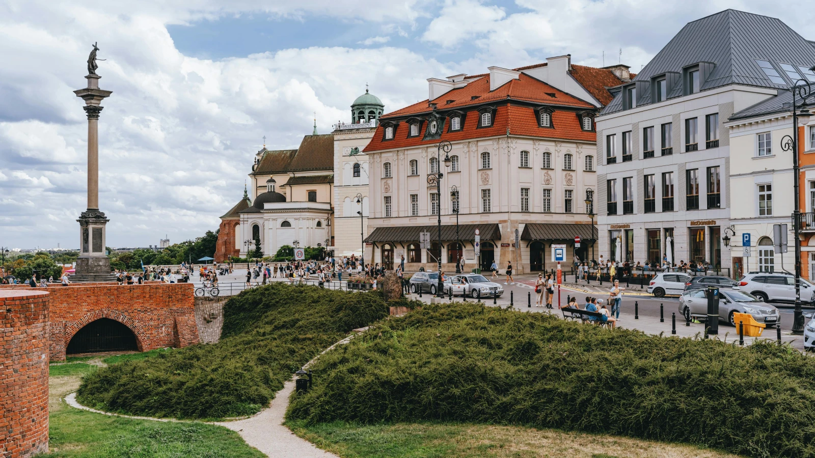 Picturesque Warsaw Barbican scene perfect for a self-drive Old Town visit