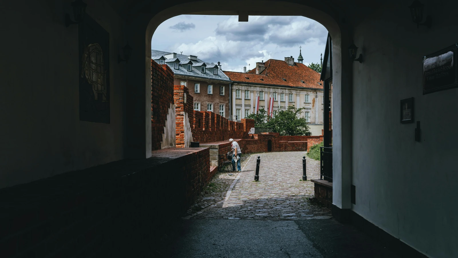Scenic historic view of Warsaw Barbican for Old Town car rental day trip